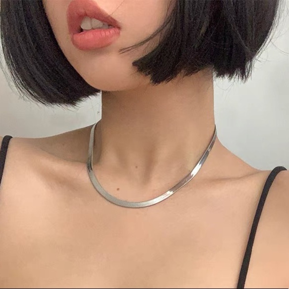 💎Stainless Steel Silver Toned Snake Necklace Chain
